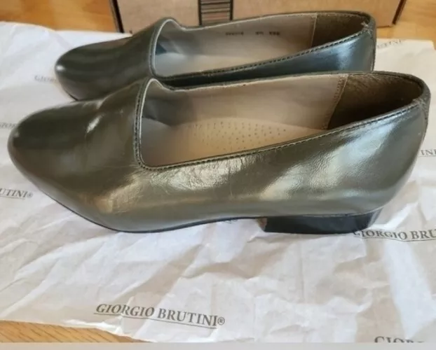 GIORGIO BRUTINI Men's Slip-On Leather Loafer Crawley Gray Size 8.5