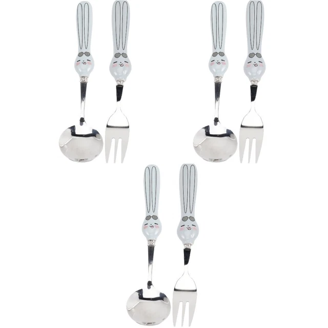 3x manico in ceramica posate posate per bambini