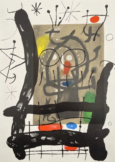 Joan Miro Print - Original Lithography - Cartons - Limited Edition - Man - Paris