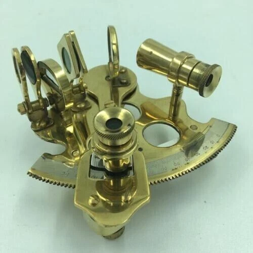 4" Sextant en laiton vieilli nautique fonctionnel de décor maritime...