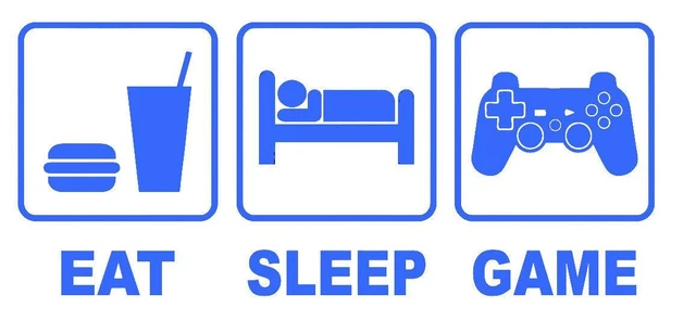Eat Sleep Game Vinyl Wall Art Sticker Decal Room Xbox Gaming Den Sizes Gamer