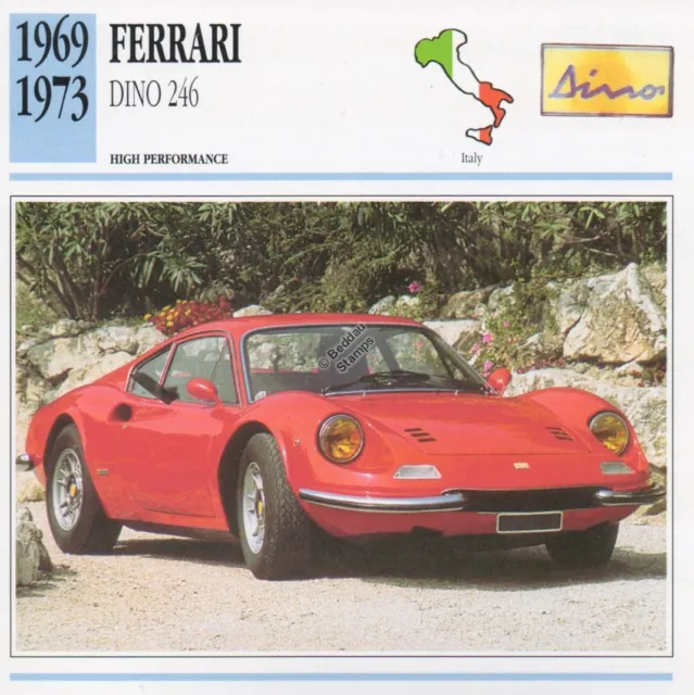 1969-1973 FERRARI DINO 246 Classic Car Photo/Info Maxi Card