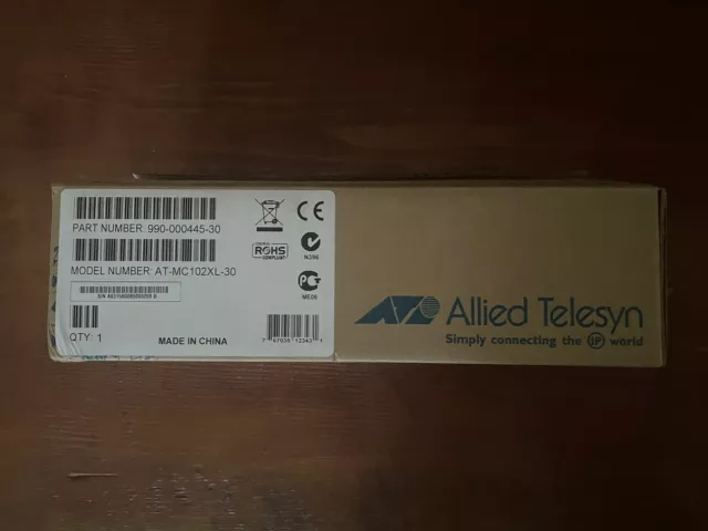 Allied Telesis AT-MC102XL Fast Ethernet Media Converter - In box