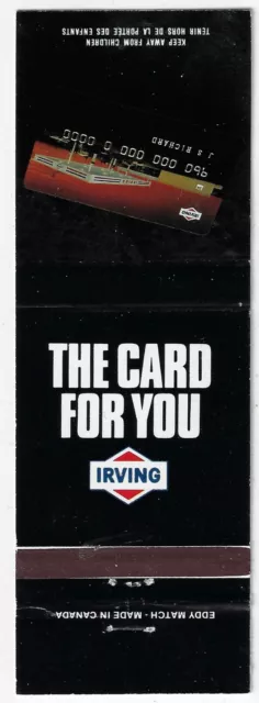 The Card For You IRVING GAS RS Empty Matchbook Cover