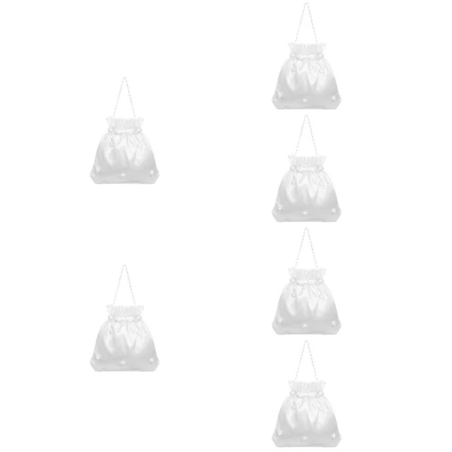 6x Dolly Bag Bridal Professional Satin Flower Dolly Bag Handbag for Home Party