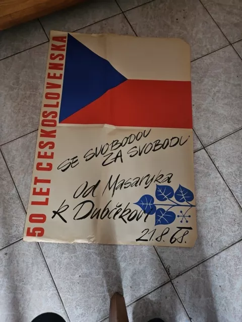 Affiche PRINTEMPS DE PRAGUE 1968 Avec la liberté pour la liberté poster