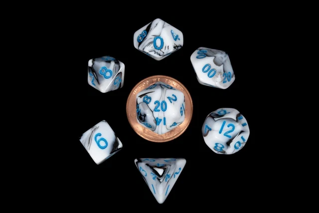 Metallic Dice Games 7-Set Mini: MBL w/BU Numbers (US IMPORT)