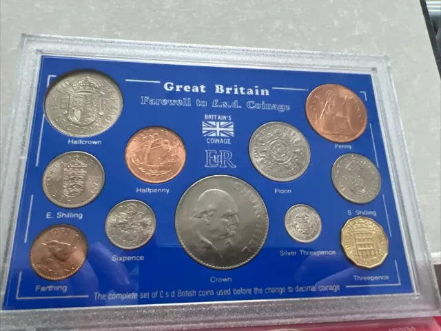 Great Britain Farewell to the £sd Pound System set of 11 coins 1934-1967 Queen E