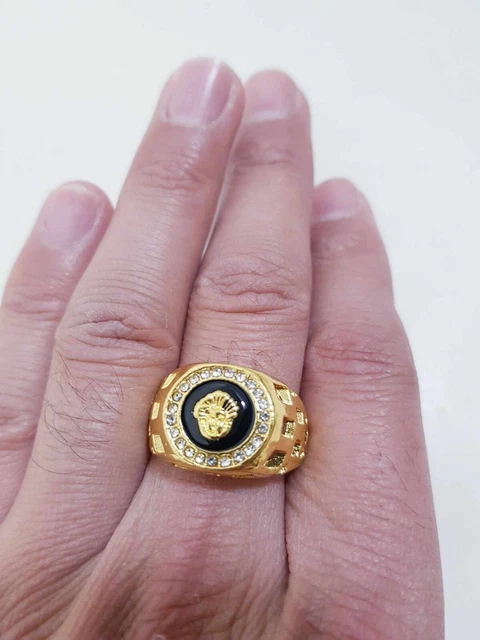 Mens gold versace ring deals