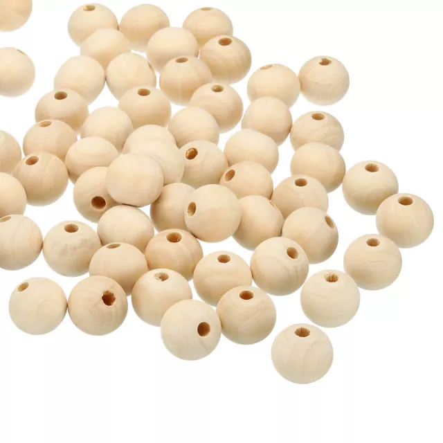 20mm Natural Wood Beads, 150 Pack Unfinished Wooden Beads Round Loose Beads