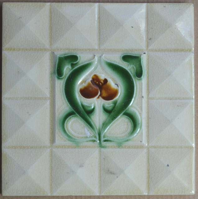 Unknown European - Antique Art Nouveau Majolica Tile C1900