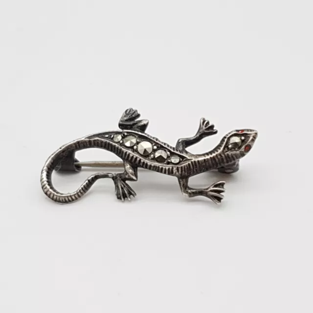 Jugendstil Eidechse/Gecko 800 Silber Brosche - Echse  - (162) 3