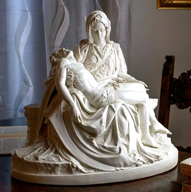 Statue La Pieta De Michelangelo Porcelaine Capodimonte Édition Limitée Neuf