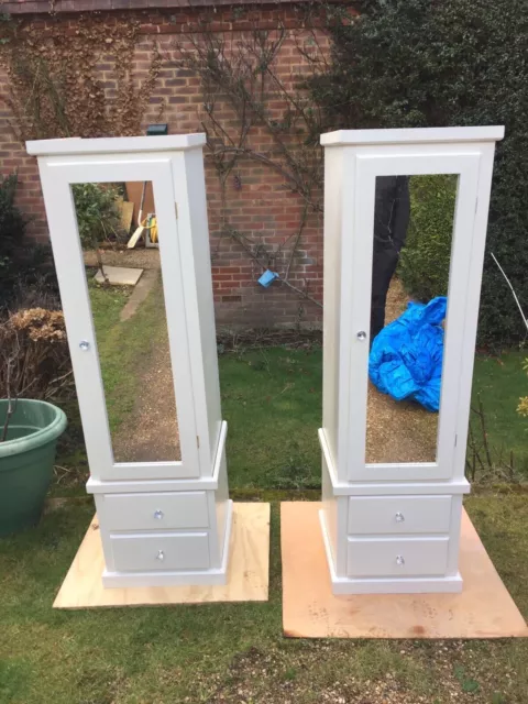 Shaftesbury Range Single 2 Drawer Wardrobe White Mirror Door No Flat Packs