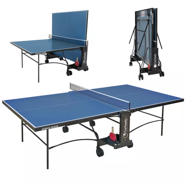 Garlando Tavolo Ping Pong C-277I ADVANCE INDOOR BLU con 4 racchette e 18 palline