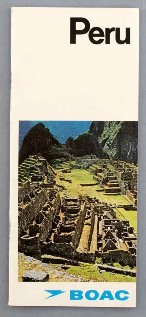 Boac Peru Vintage Airline Brochure 1970 B.o.a.c.