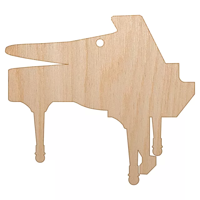 Grand Piano Music Instrument Silhouette Unfinished Wood Christmas Tree Ornament