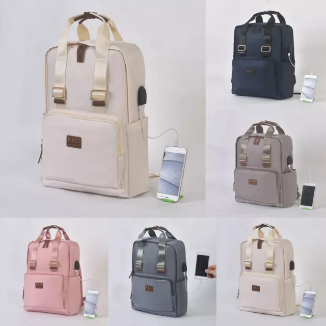 Women Men Backpack Large Anti Theft USB Laptop Rucksack Waterproof School Bag UK