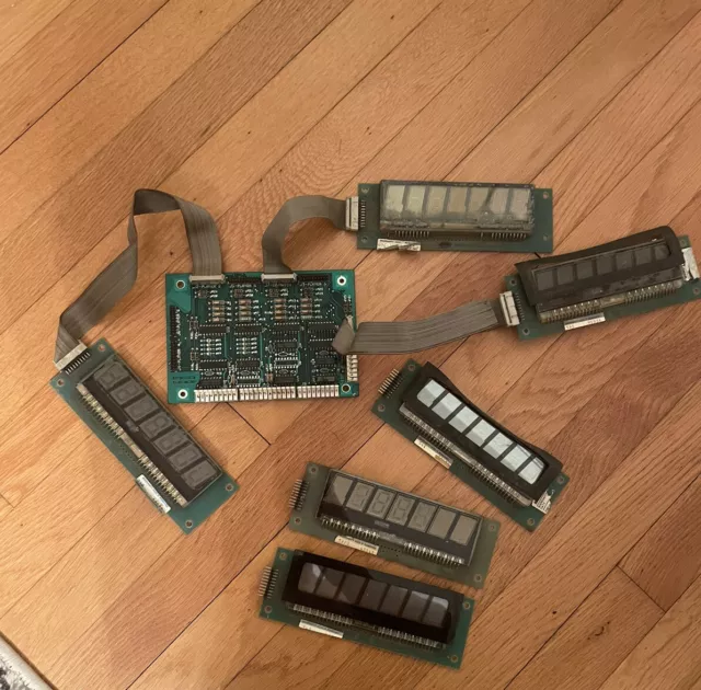 Williams Pinball Display Board and Six Displays - Untested For Parts and Repair