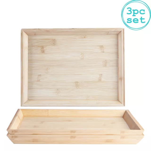 Rectangular Eco-Friendly Bamboo Tray Centrepiece / Portable Tray 33cm Brown