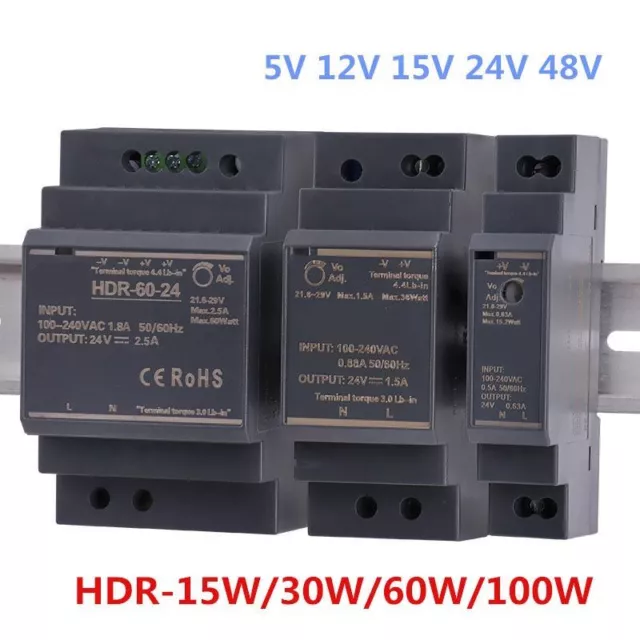 DIN Rail Switching Power Supply Step Shape AC-DC 50/60HZ Dual Output 101-200W