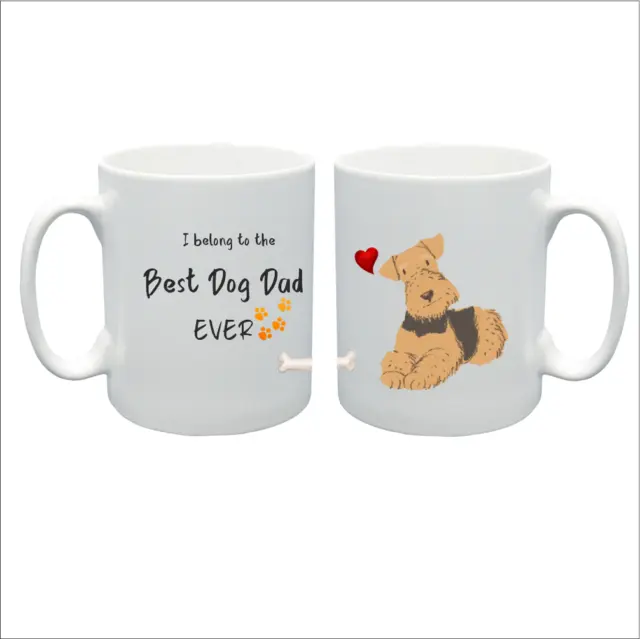 Irish Welsh Terrier dog Fun Mug Best dog dad Fathers day birthday Airedale