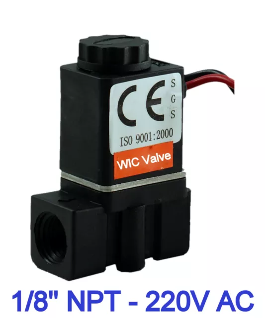 1/8" Inch Plastic Fast Response Electric Air Gas Water Solenoid Valve 220V AC NC