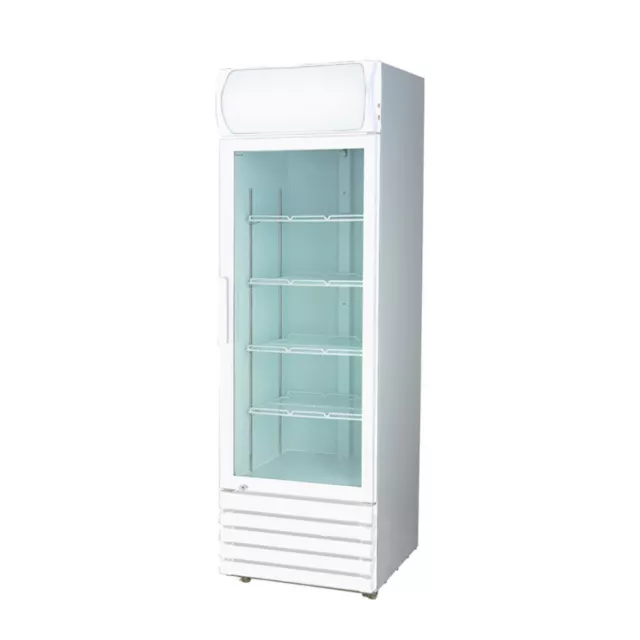 Thermaster 540L Single Glass Door Colourbond Upright Drink Fridge White LG-540P