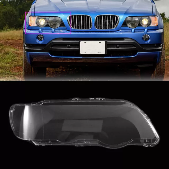 Right Headlight Headlamp Clear Lens Cover Fit For BMW X5 E53 2000-2003