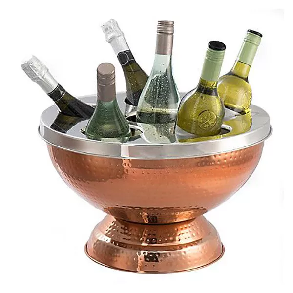 Hammered Effect Copper Plated 6 Bottle Wine Cooler - Vintage Bottle Cooler