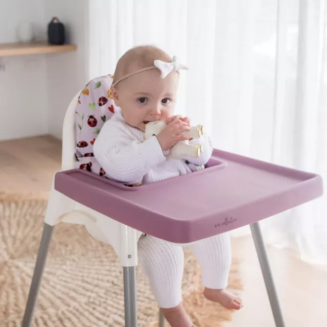 Silicone Highchair Tray Cover Placemat For Ikea Antilop High Chair Purple