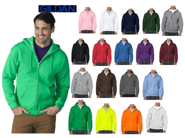 Felpa Uomo Cappuccio Zip Gildan Cotone Tuta Felpata Giacca Personalizzabile