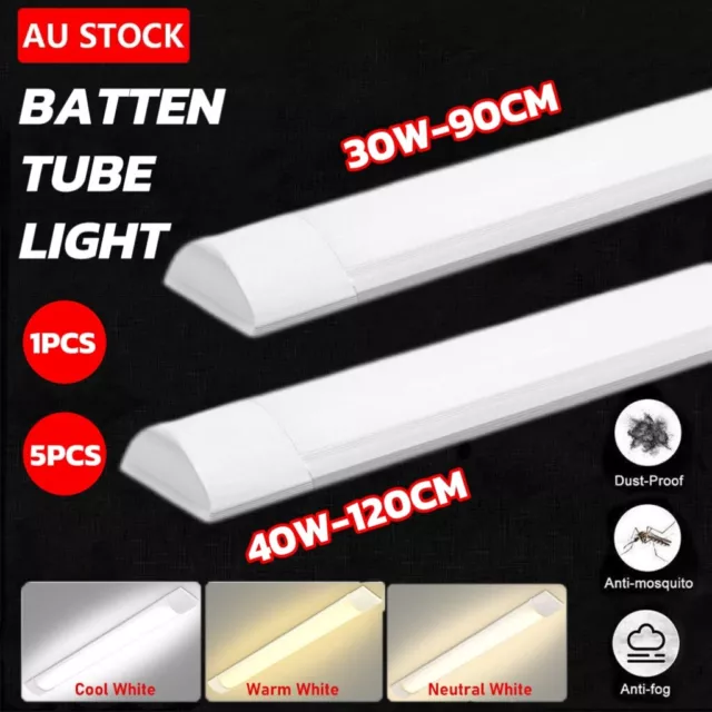 90CM 120CM LED Slim Ceiling Batten Tube Light Linear Fluro Fluorescent Daylight