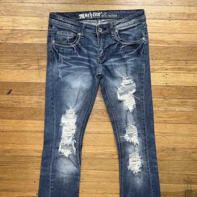 VINTAGE Y2K MACHINE Low Rise Bootcut Jeans Size 5 Fit 29x33 Distressed ...