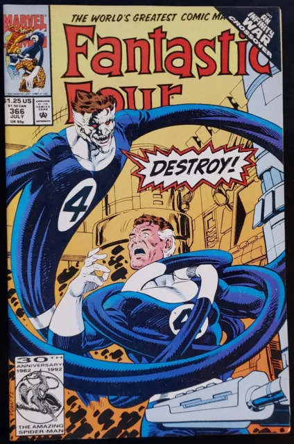 Fantastic Four 366 (1992 Marvel) Infinity War Crossover DeFalco Ryan (F)