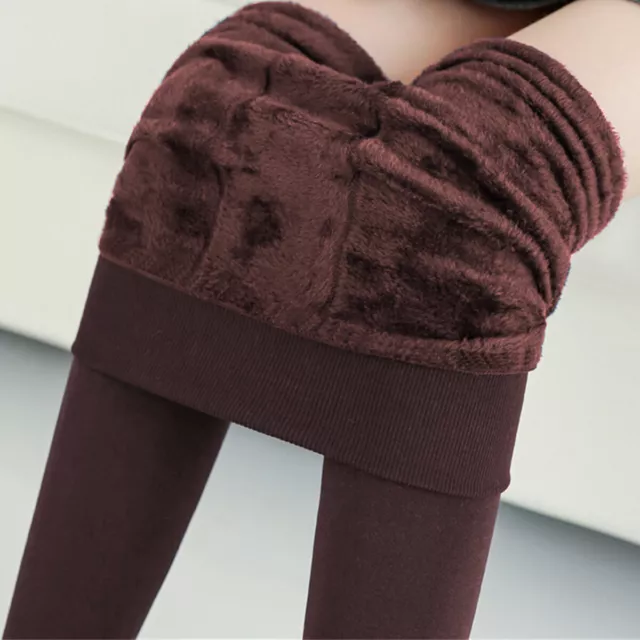 for Ladies Women Winter Warm Thick Fleece Lined Thermal Pants Stretchy Leggings