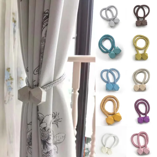 1X Magnetic Curtain Tie Backs Tieback Buckle Holdbacks Clips Rope Home Decor hot