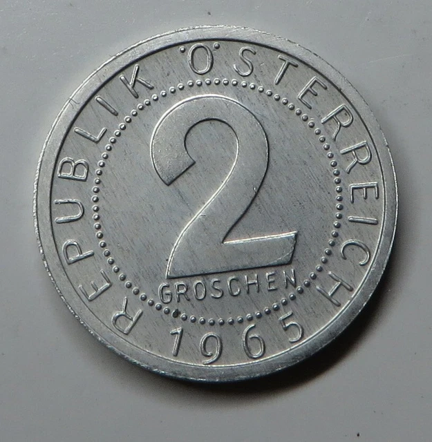 Austria 2 Groschen 1965 Aluminum KM#2876 Proof