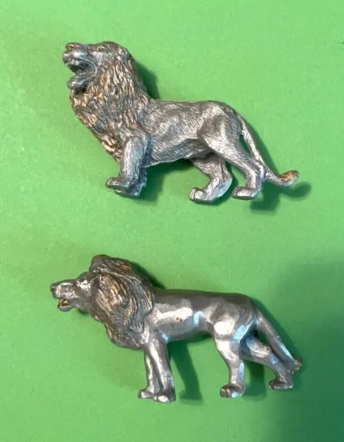 Spoontiques P53 Lion and Rawcliffe Lion Peweter 1982 Lot of 2