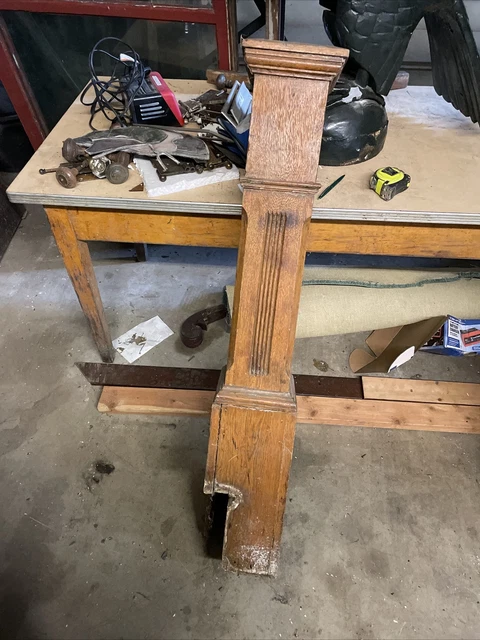 Bova Antique Oak newell Post 48“ x 8 x 7.75 base 10