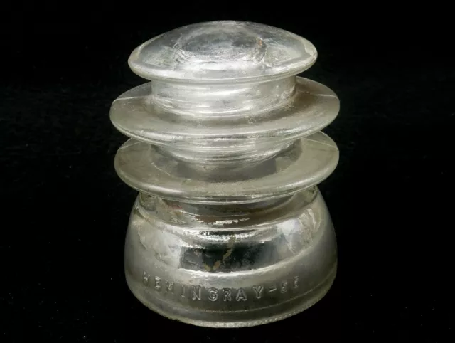 Clear Glass Pin Style Vintage Electrical Insulator, Hemingray 56, #INSCL10