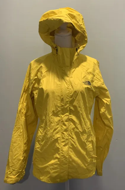 The North Face Hyvent 2.5L Hooded Rain Windbreaker Jacket Womens Medium Yellow