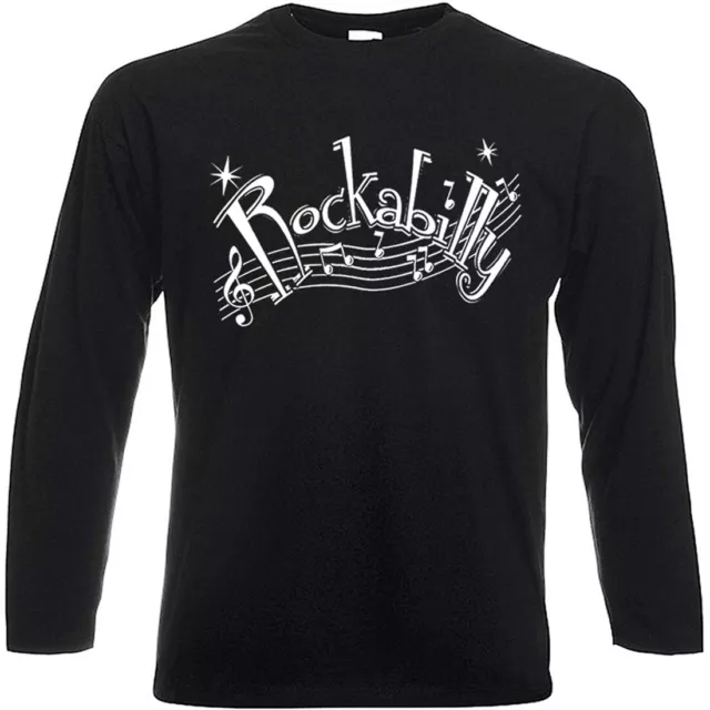 T-Shirt à manches longues - ROCKABILLY -  Rock'n'Roll note de musique retro 50's