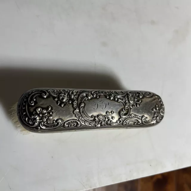 Antique Victorian Gorham Repousse Sterling Silver Clothes Brush 1858 2