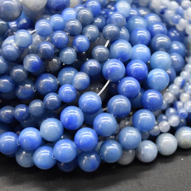 Natural Blue Aventurine Semi Precious Gemstone Round Beads - 4mm 6mm 8mm 10mm