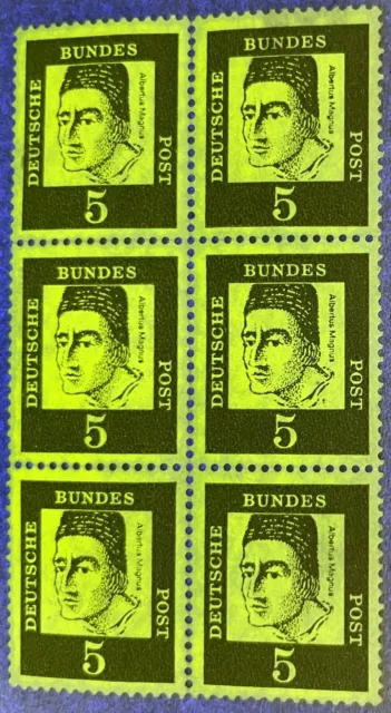 🇩🇪 BRD Bund Michel Nr. 347ya 6er Block Postfrisch** (1961) Bedeutende Deutsche