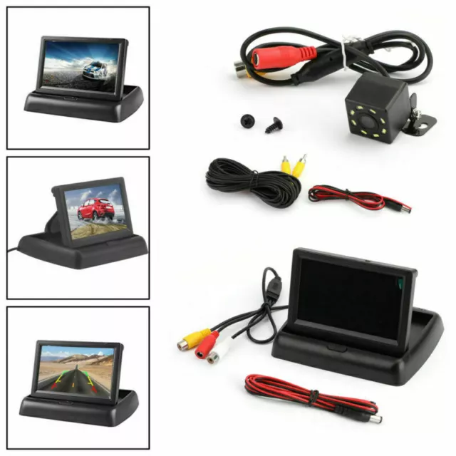 Car Voiture Caméra Recul + 4.3" TFT LCD Car Pliable Monitor Kit Vehicle System