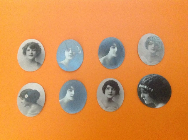 Konvolut 8 alte Amulettbilder für Gemme Gemmen  Vintage DIY NOS