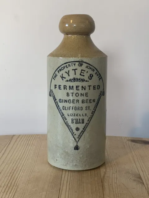 Antique John Kyte Ginger Beer Bottle-Clifford St Lozells Birmingham-George Skey