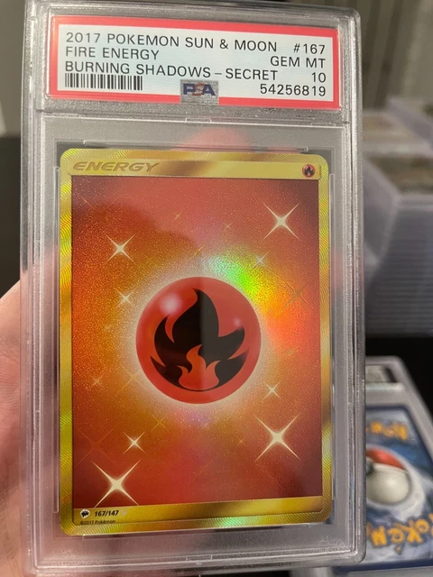 PSA 10 Fire Energy 167/147 Burning Shadows Secret Rare Pokemon Card